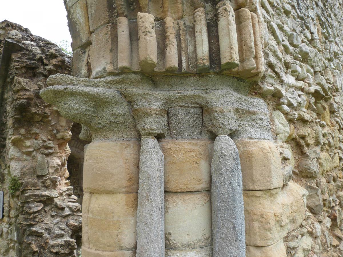 deterioration to the Purbeck Marble at Netley Abbey, Hampshire