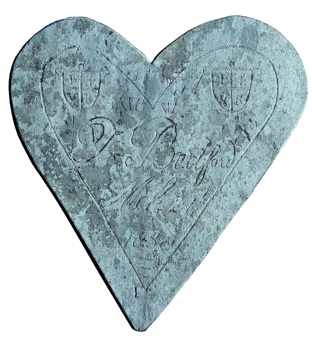 heart-shaped memento from 1838