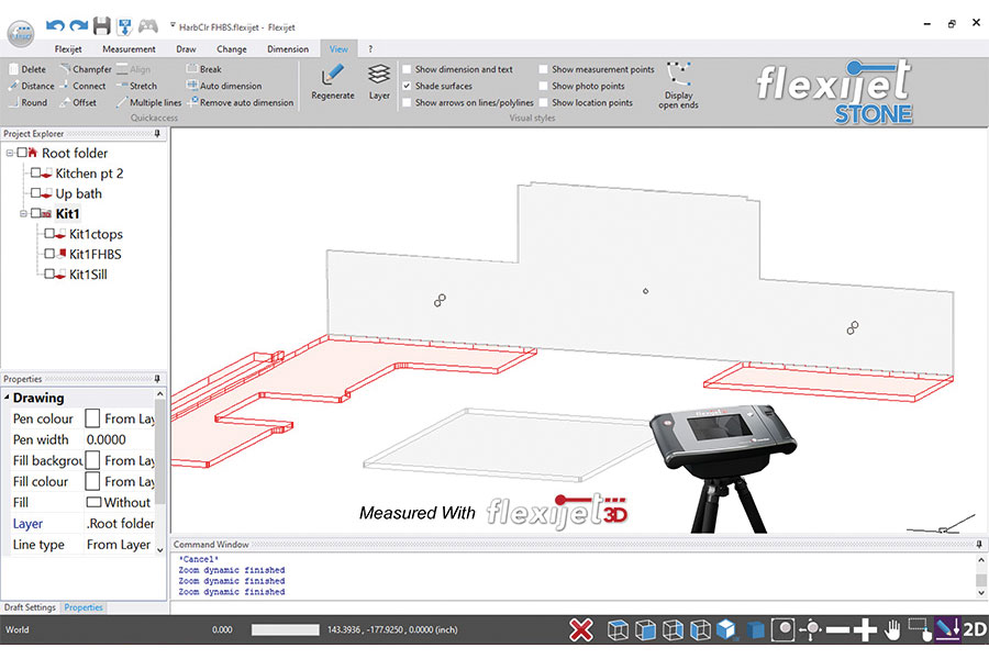Flexijet 3D laser templating system from Stonegate