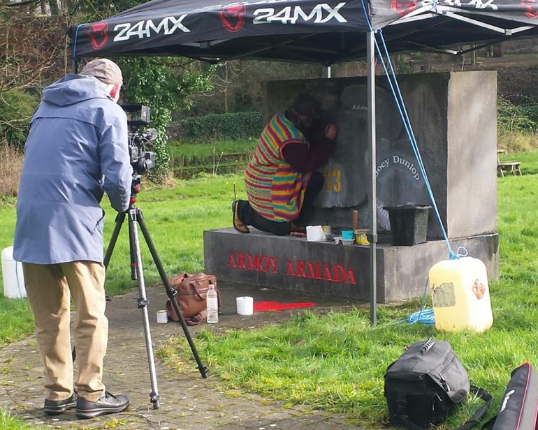 Mark Anthony was filmed by the BBC as he worked