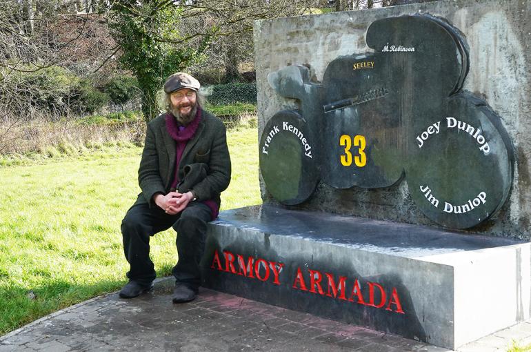Mark with painted Armoy memorial