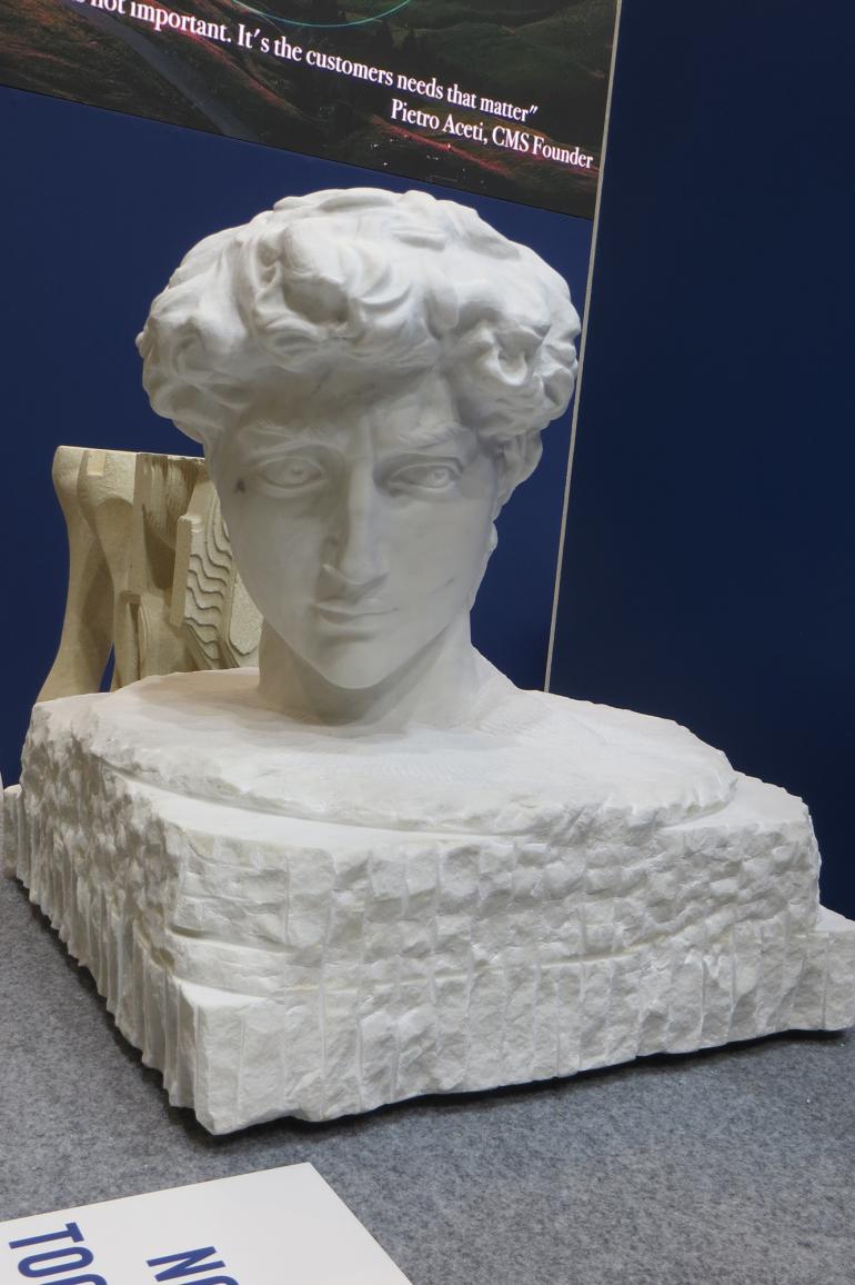 Roberto Colonetti's marble bust of Mchelangelo's David