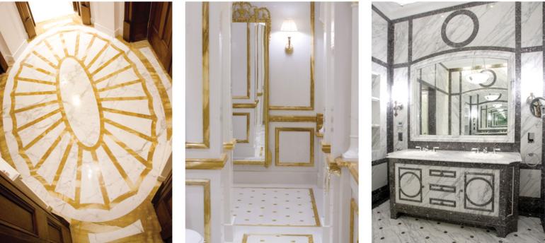 Marble features inside the Royal Suites at the Lanesborough Hotel, London