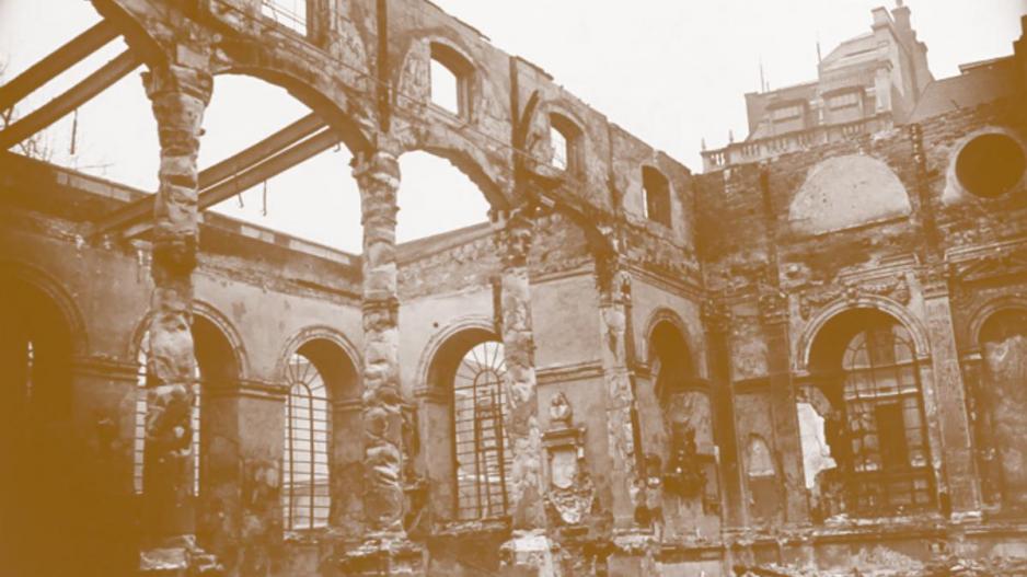 After being hit by a bomb during the Blitz After being hit by a bomb during the Blitz