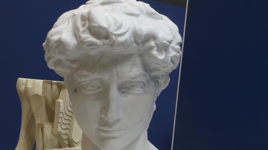 Roberto Colonetti's marble bust of Mchelangelo's David