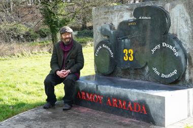 Mark with painted Armoy memorial