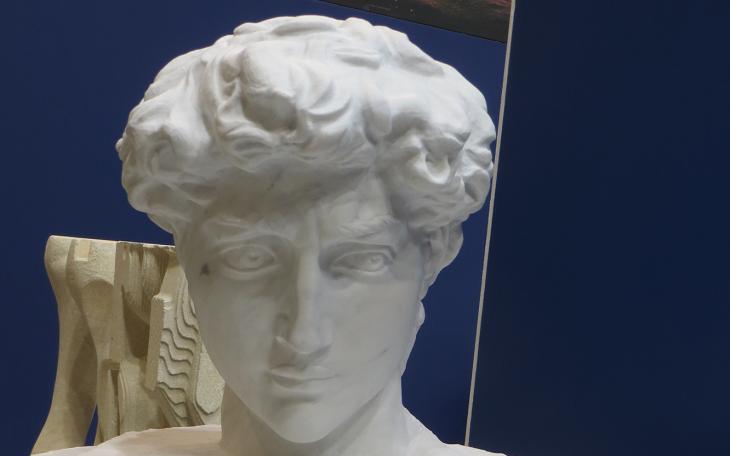 Roberto Colonetti's marble bust of Mchelangelo's David