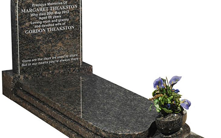 A Sapphire Blue granite memorial from Robertson Granite