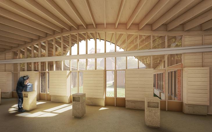 The stonemasonry workshop that will be part of the new training centre at York Minster.