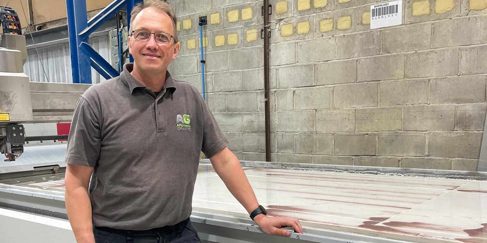 Andy Phillips of Affordable Granite with his new Primus