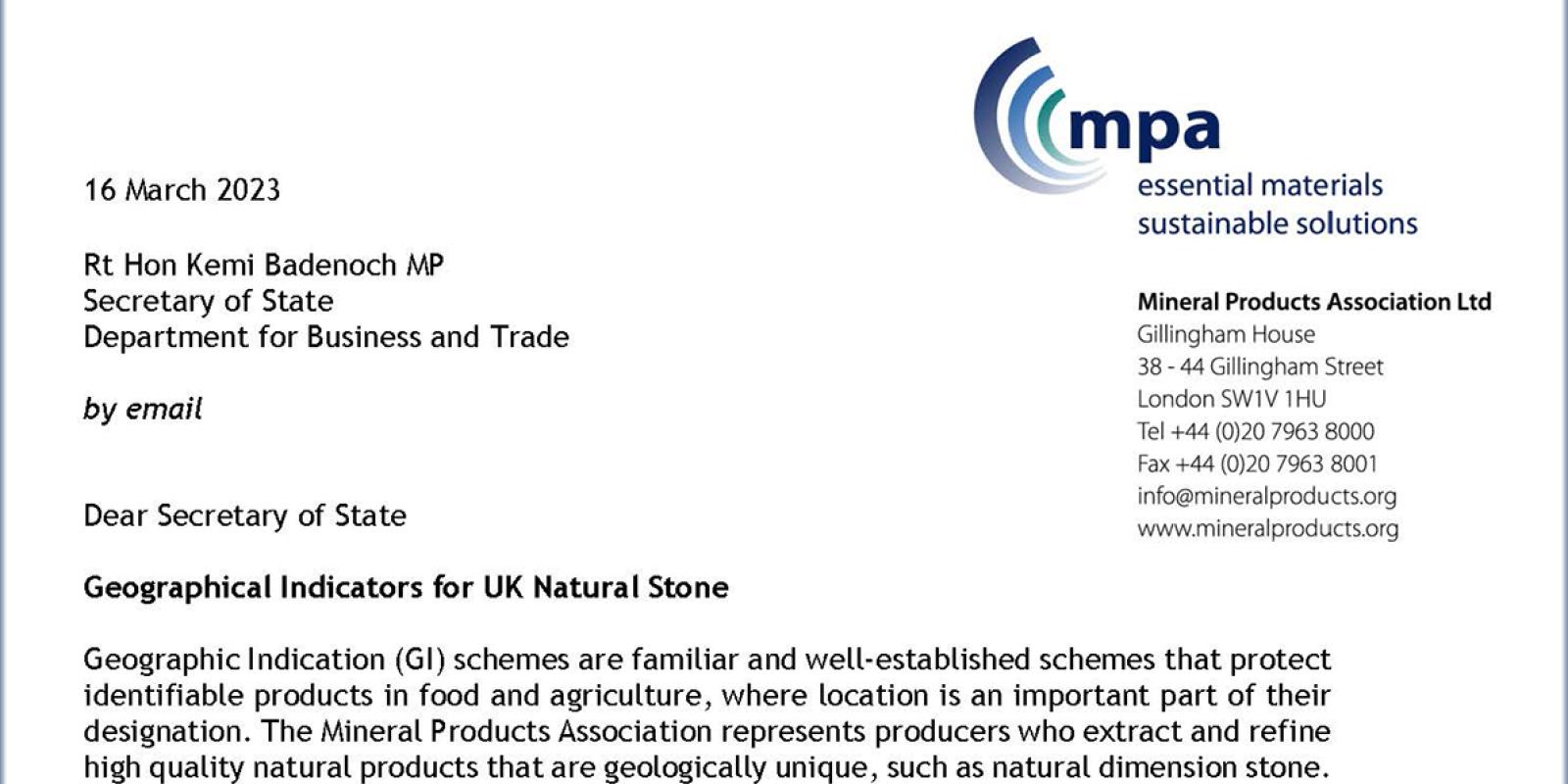 Letter from Jon Prichard, Chief Executive of the MPA