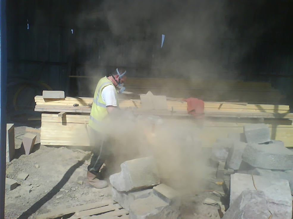Dry cutting Dry cutting stone creates a lot of dust